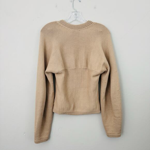 Express Brown Knit Low Neck Cropped Pullover Sweater Women’s Size M - Picture 6 of 7